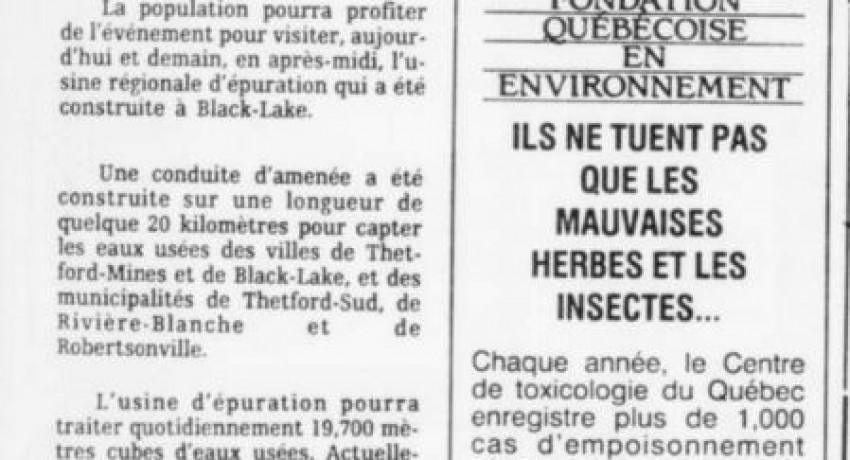 L’usine d’épuration de Black-Lake inaugurée en fin de semaine