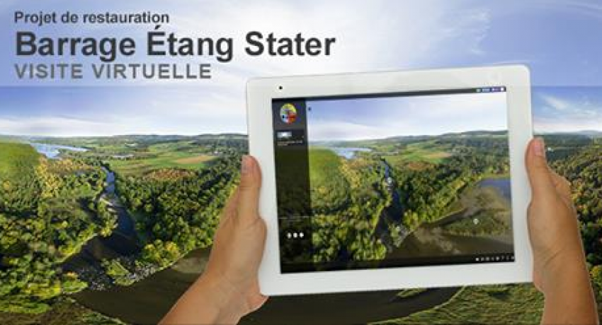 Projet de restauration, barrage Étang Stater en 360°