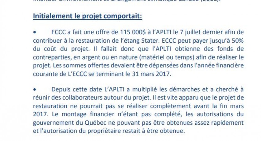 Restauration du barrage de l’étang Stater – COMPROMIS