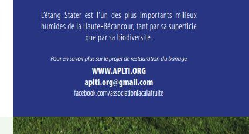 DÉPLIANT RESTAURATION BARRAGE ÉTANG STATER
